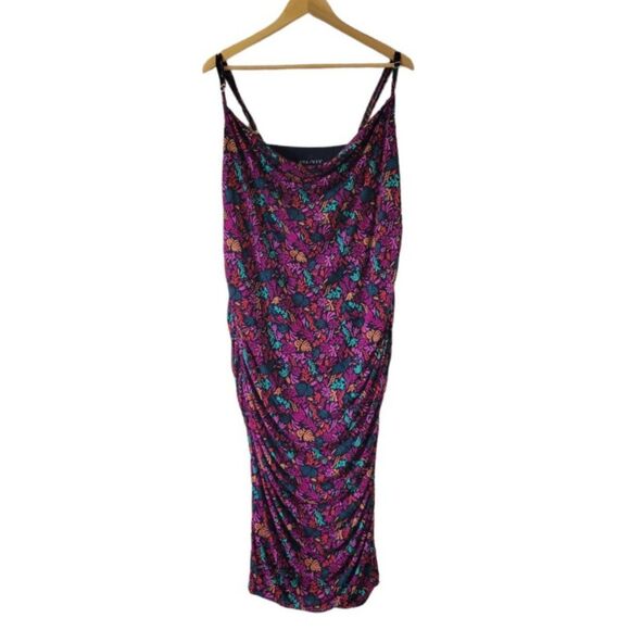 NWT NEW Plus Sz 3X Stretchy Adjustable Straps Lined Midi Sun Dress AVA & VIV - Picture 4 of 7